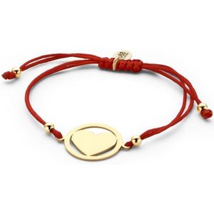 CO88 Collection Beloved 8CB 90181 Armband met Stalen Elementen - Hart - One-size - Rood