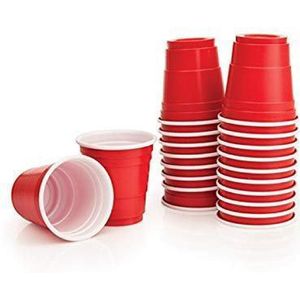 Mini Red Shot Cups - 59ml - Rood - 20 stuks