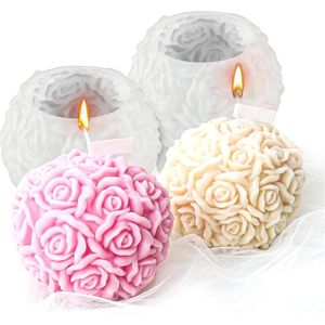 Kaarsvormen om te gieten, 2 stuks, rozenkegelkaarsen, siliconen vorm, doe-het-zelf kaarsen, 3D-bloemen, siliconen vorm, kaarsen voor het maken van kaarsen, handwerk, ornamenten, Valentijnsdag