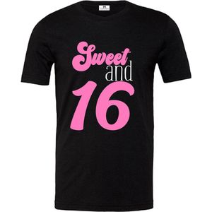 Shirt verjaardag-Sweet and 16-Maat S