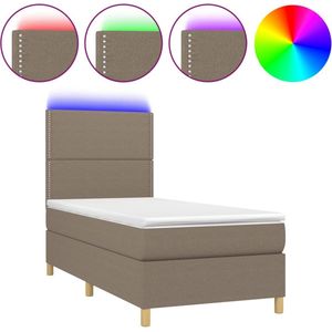 vidaXL-Boxspring-met-matras-en-LED-stof-taupe-80x200-cm