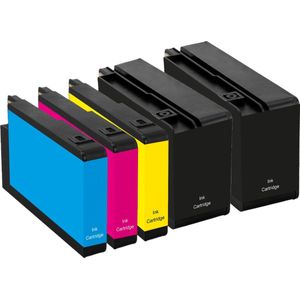Geschikt voor HP 953XL inktcartridges - Multipack Inkt + Extra Zwart - Geschikt voor HP OfficeJet Pro 7720 - 7740 - 8210 - 8710 - 8715 - 8720 - 8725 - 8730 - 8640