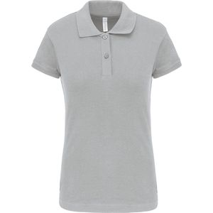 Polo Dames S Kariban Kraag met knopen Korte mouw Snow Grey 95% Katoen, 5% Elasthan