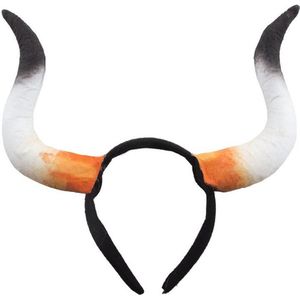 Verkleed diadeem met stieren/koeien hoorns - Carnaval verkleedkleding accessoires dieren