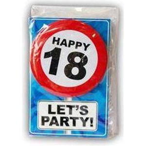 Happy age card 18 jaar (Verjaardagskaart met leeftijd button)