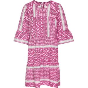 ONLY KOGALBERTE 3/4 DRESS PTM Meisjes Jurk - Cloud DancerAOP:Raspberry Rose - Maat 152