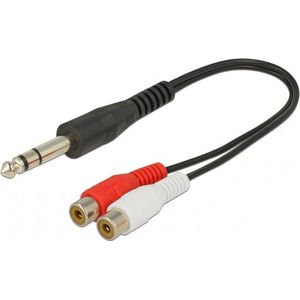 6,35mm Jack (m) - Tulp stereo (v) audio adapter kabel - 0,20 meter