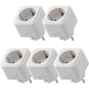 Ledvion - 5X Smart Stekker - 3600W - Slim Wifi-stopcontact - Wifi Smart Home - Smart Plug - Tijdschakelaar