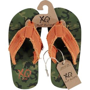 XQ footwear - teenslippers - slippers jongens - army green - maat 33/34