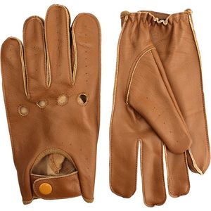 Bruin Leren Handschoenen - Autohandschoenen- 100% Lamsleder - Exclusieve Autohandschoenen - Race Handschoenen - Maat XL