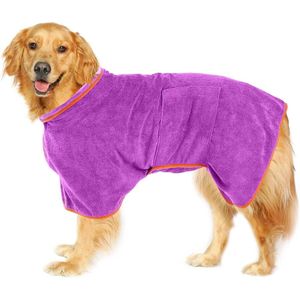 Hondenbadjas - Maat XL - Lila - Badjas Voor Honden - Honden Badjas