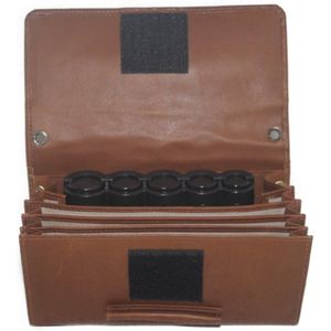 Horecabeurs inclusief voor kleingeldhouder klittenbandsluiting Cognac 6401ZCC
