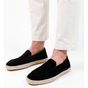 Manfield Suède Espadrilles Zwart