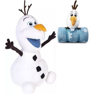 Olaf met Fleece Deken Disney Frozen Pluche Knuffel 35 cm - Speelgoed Knuffels voor Kinderen Jongens Meisjes - Frozen 2 Anna Elsa Olaf Sven