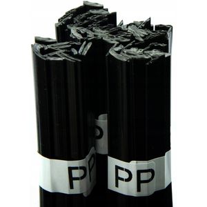 10X Kunststof lasvulmateriaal PP Zwart 100 g 8 mm strip