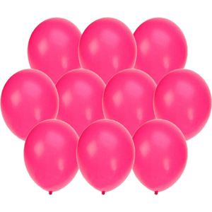 Bellatio Decorations ballonnen - 60 stuks - neon roze - 27 cm - helium of lucht - verjaardag / versiering