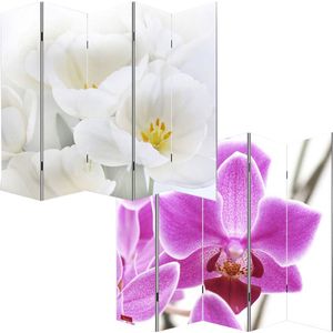 Foto scherm kamerscherm scheidingswand M68 ~ 180x200cm, orchidee
