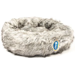 Duvoplus - Dierenkussen - Hond - Donut Bed Met Lang Haar 55x55x17cm Lichtgrijs - 1st