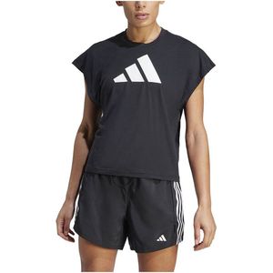 Adidas Icons Regular Fit Logo T-shirt Met Korte Mouwen Zwart S Vrouw