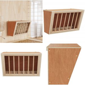 vidaXL Hooiruif voor konijnen 37x18,5x23 cm massief vurenhout - Hooiruif - Hooiruiven - Hooiruif Konijn - Konijnen Hooiruif