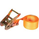 Toolland Spanband, eendelig, met ratel, voor het vastzetten van middelzware ladingen, max. 1000 kg, polyester, oranje, 3.65 m x 50 mm, 1 stuk