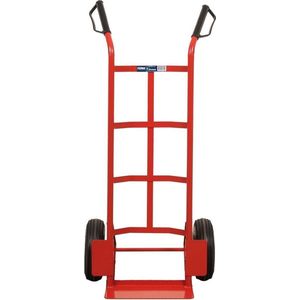 FERM - TTM1028 - Steekwagen - Maximaal draagvermogen - 225kg – Steekplaat - 350x180mm - kogel - Gelagerd - Met - Luchtbanden - Voor - Optimale - Wendbaarheid - 119,5cm hoog - Handvatten met beugel - Rood - Chariot - Trolley -Hand truck - Sackkarre