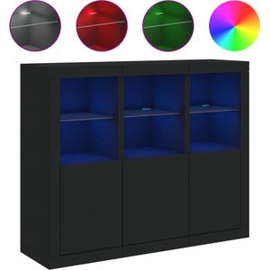 vidaXL-Dressoirs-met-LED-verlichting-3-st-bewerkt-hout-zwart