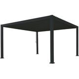 SORARA Mirador Deluxe - Luxe Moderne terrasoverkapping - Zwart Paviljoen - Aluminium - 3x3.6 m - Luxe Vrijstaande aluminium zonwering en tuin overkapping met kantelbare lamellen - Weerbestendig - Voor gebruik als Pergola, Carport of veranda