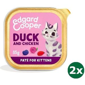 Edgard & cooper kitten pate eend / kip kattenvoer 2x 16x85 gr