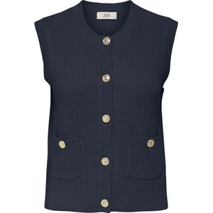 Jacqueline de Yong Gilet Jdystella S/l O-neck Vest Knt 15355493 Total Eclipse Dames Maat - M