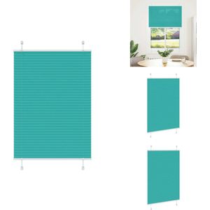 vidaXL Plisségordijn - Geplooide Jaloezieën - Geplooide Zonwering - Plisse Blind - Plissé rolgordijn 100x100 cm stofbreedte 99,4cm petrol groen