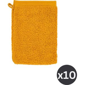 Tiseco Home Studio - Washand DELUX - - SET/10 - 100% katoen - 550 g/m² - met ophanglus - 100% katoen - superzacht en zeer absorberend - 15x21 cm - Tangerine