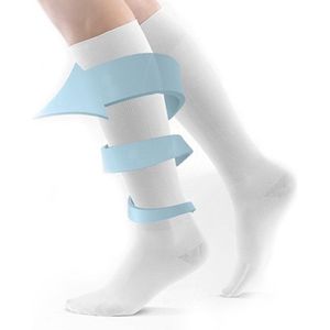 4 paar Compressiekousen / Steunkousen - Elastische Hardloop / Sport / Vliegtuig Compressie Sokken - Running Travel Sock - Reissokken / Reis Kousen - Maat 36-40 - Wit