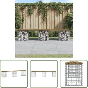 The Living Store Tuinbank schanskorfontwerp 203x31x42 cm geïmpregneerd hout - Tuinbank - Houten Tuinbank - Balkonbank - Terrasbank - Buitentuinbank
