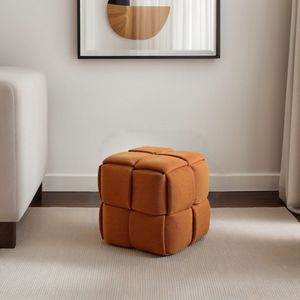 Sweiko Hocker - Corduroy stof - Eendelig - Geen montage nodig - 40*40*40 cm - Bruin