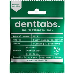 Denttabs Tandpasta Tabletten - Bamboe Tandenborstel - Mint - Extra Zacht - Tandsteenpreventie - Vegan - Milieuvriendelijk
