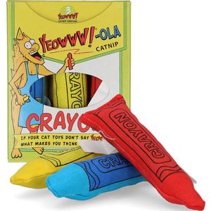 Yeowww!-ola Crayon 3-pk Speelgoed voor katten - Kattenspeelgoed - Kattenspeeltjes