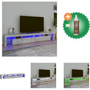 vidaXL TV-meubel - LED-verlichting - Kleur- betongrijs - Materiaal- bewerkt hout - Afmetingen- 260 x 36.5 x 40 cm - Kast - Inclusief Houtreiniger en verfrisser