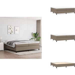 vidaXL Bedframe - Bedframe - Bed - Slaapmeubel - Bedframe zonder matras stof taupe 200x200 cm