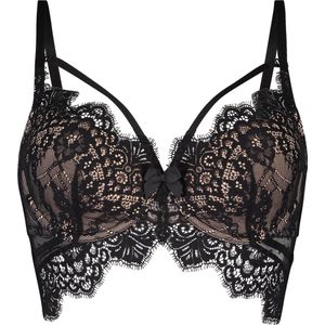 Hunkemöller Dames Lingerie Voorgevormde longline beugel bh Marilee - Zwart - maat G90