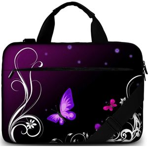 Inovra ® designer laptoptas voor 15-15,6 inch of 17-17,3 inch, met draagriem en draaggreep, inclusief extra vak voor muis en oplader 15,6 inch