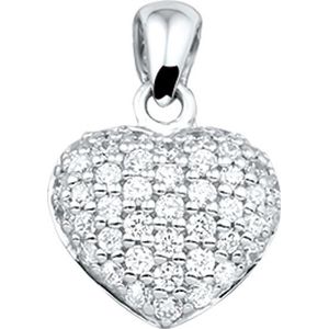 The Jewelry Collection Hanger Hart Zirkonia - Zilver