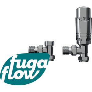 FugaFlow Eccelente Acces universele radiator aansluitset haaks - chroom - Black Friday -