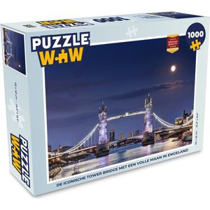Puzzel De iconische Tower Bridge met een volle maan in Engeland - Legpuzzel - Puzzel 1000 stukjes volwassenen