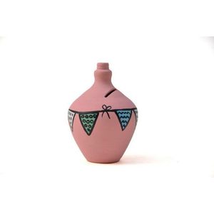 Floz spaarpot - aardewerk - roze - origineel cadeau - fairtrade uit Nepal