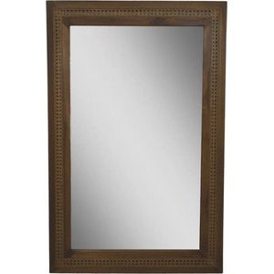 Rowan Wandspiegel - 120x7x80 cm - Bruin - Teak/Rotan - spiegel goud, wandspiegel, wandspiegel rechthoek, wandspiegel industrieel, wandspiegel zwart, wandspiegel rond, wandspiegels woonkamer, decoratiespiegel, spiegel rond,