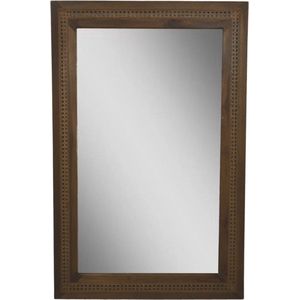 Rowan Wandspiegel - 120x7x80 cm - Bruin - Teak/Rotan - spiegel goud, wandspiegel, wandspiegel rechthoek, wandspiegel industrieel, wandspiegel zwart, wandspiegel rond, wandspiegels woonkamer, decoratiespiegel, spiegel rond,