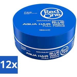 Red One - Haarwax - Blue - Aqua Hair Wax - Voor Sterke Hold & Glanzende Finish - 150 ml - Voordeelverpakking - 12 stuks