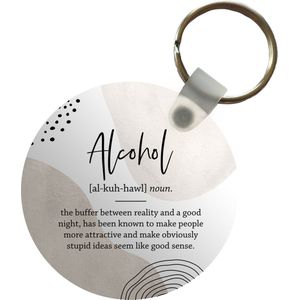 Sleutelhanger - Alcohol - Bier - Quote - Plastic - Rond - Uitdeelcadeautjes