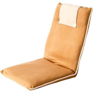 Vloerstoel met rugleuning Easy II - zitkussen & outdoor relaxstoel voor meditatie, yoga, camping of als gamingstoel voor tieners ontspanning - beige